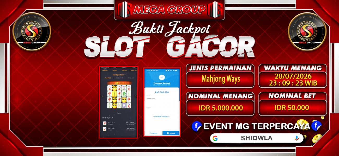 Bukti JP situs Shiowla hari Senin, 20 Juli 2026