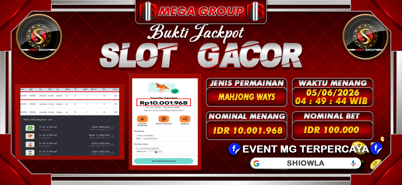 Bukti JP situs Shiowla hari Jumat, 05 Juni 2026
