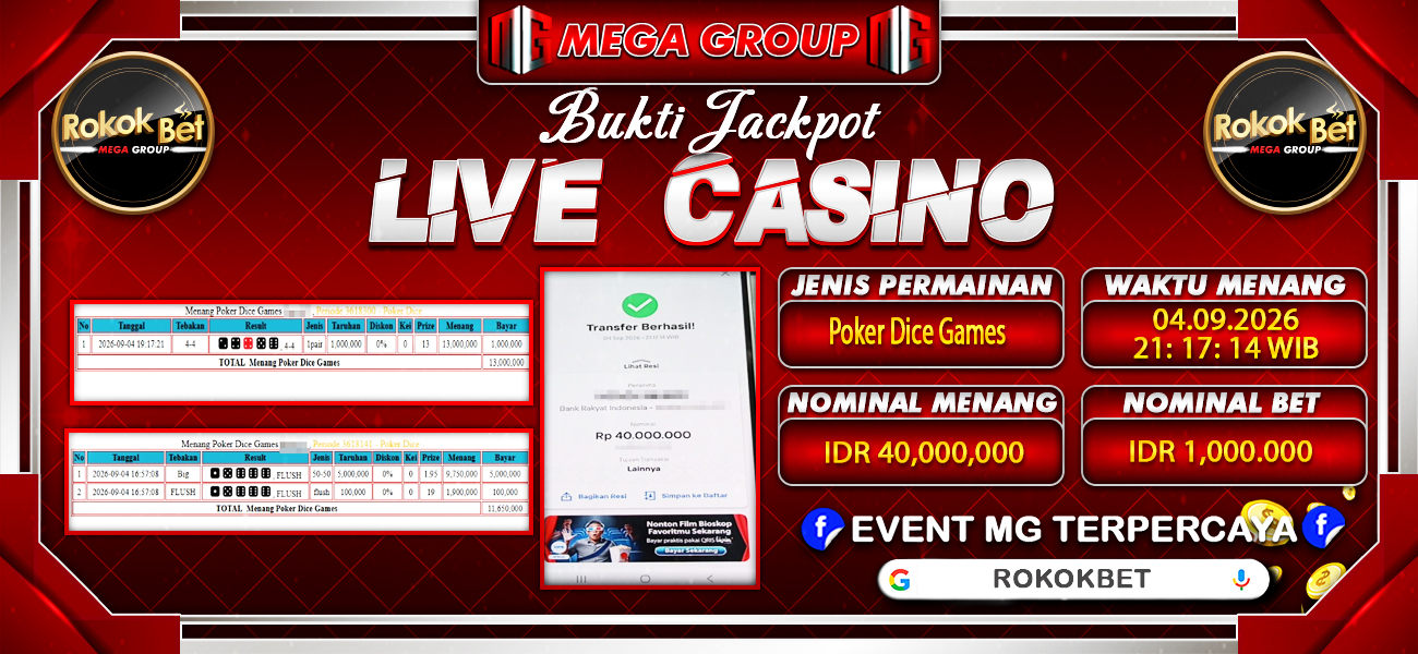 Bukti JP situs Rokokbet hari Jumat, 04 September 2026