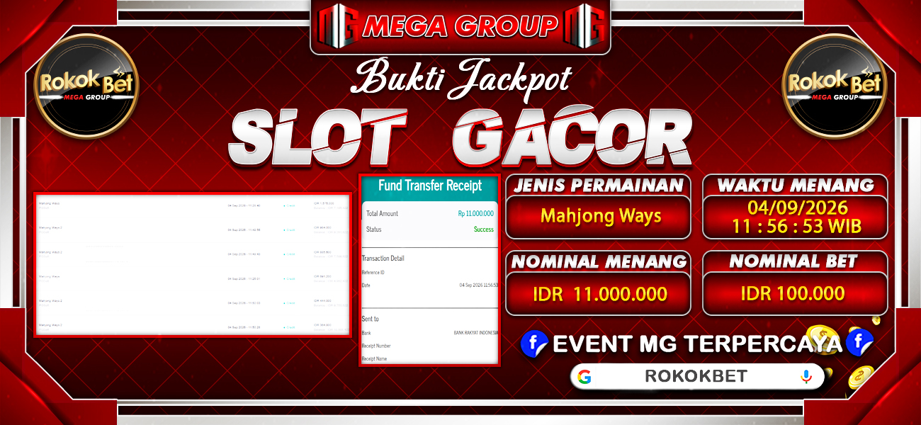 Bukti JP situs Rokokbet hari Jumat, 04 September 2026