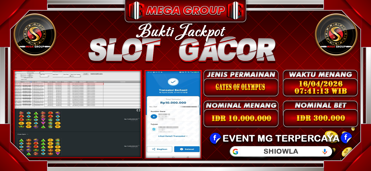 Bukti JP situs Shiowla hari Kamis, 16 April 2026