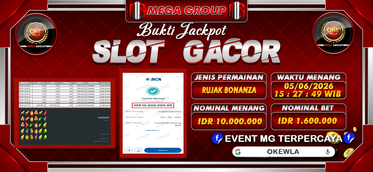 Bukti JP situs Okewla hari Jumat, 05 Juni 2026