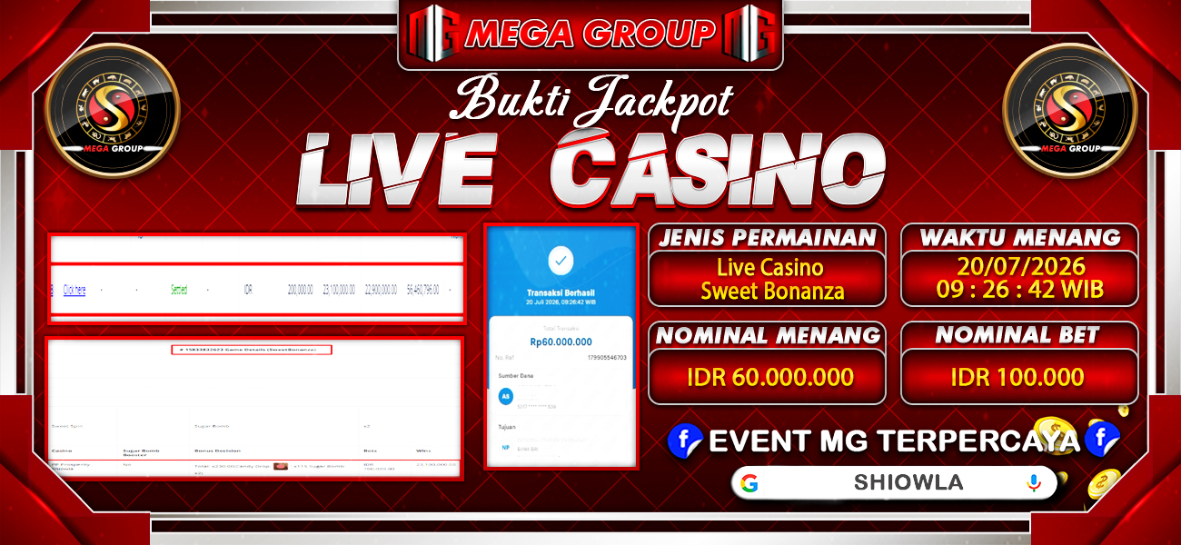 Bukti JP situs Shiowla hari Senin, 20 Juli 2026