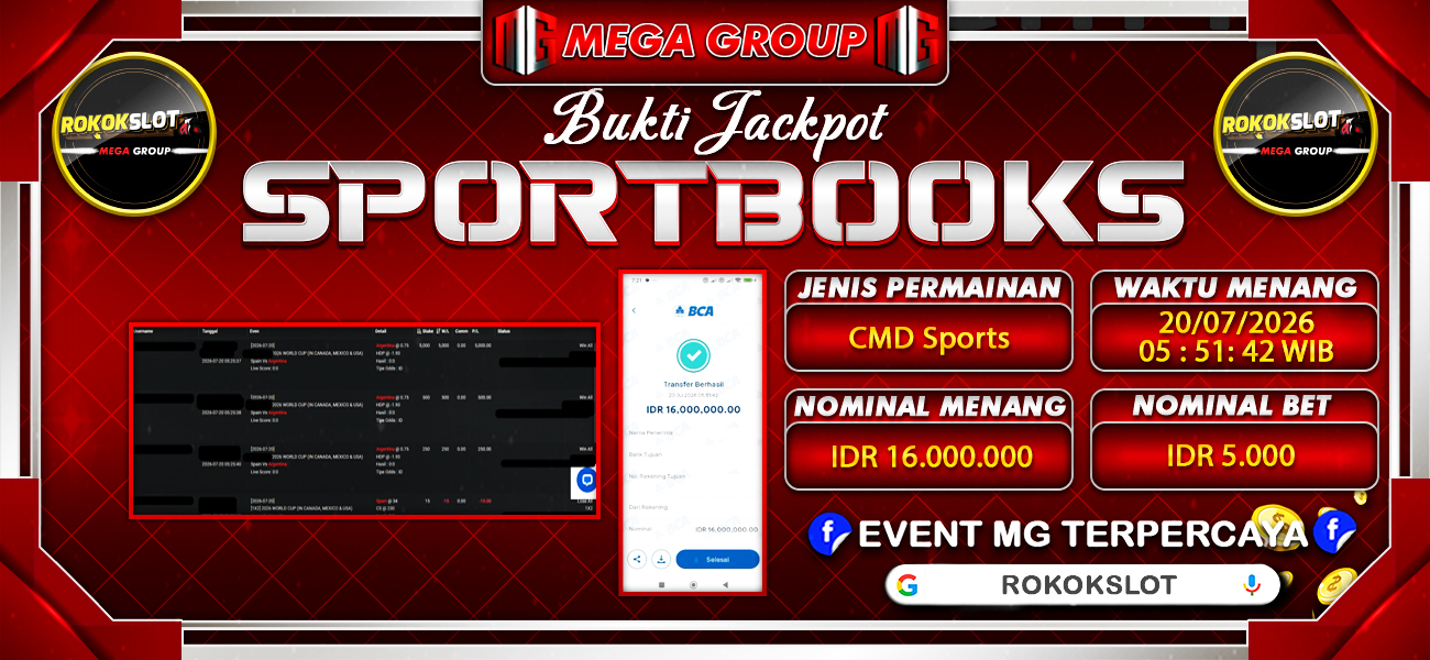 Bukti JP situs Rokokslot hari Senin, 20 Juli 2026
