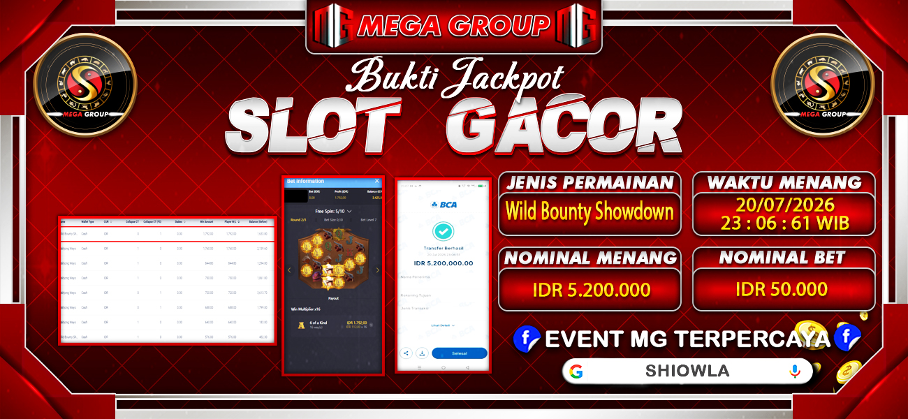 Bukti JP situs Shiowla hari Selasa, 21 Juli 2026