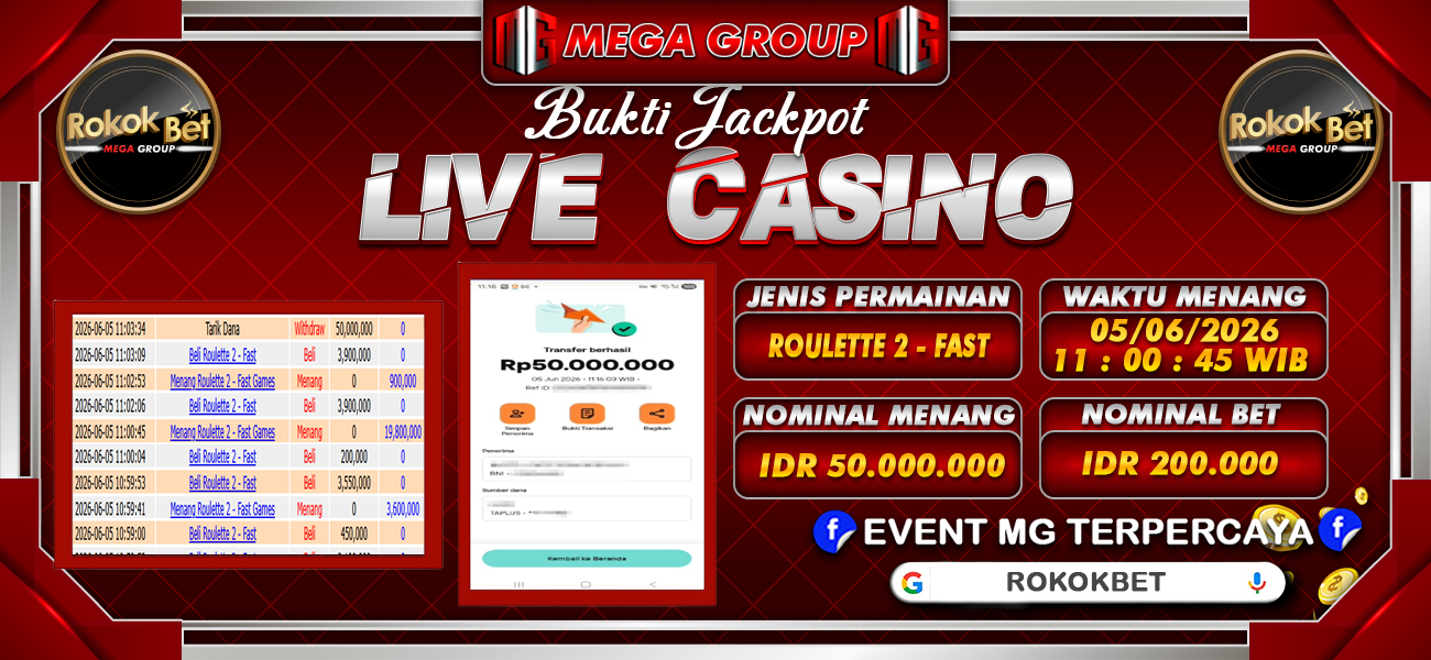 Bukti JP situs Rokokbet hari Jumat, 05 Juni 2026